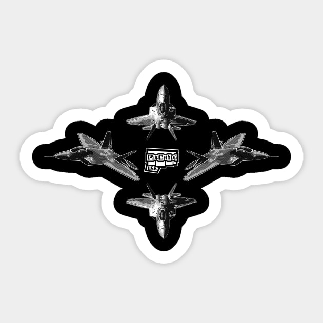 PUNCHADO Fire Power Jet Formation 01 Sticker by punchado